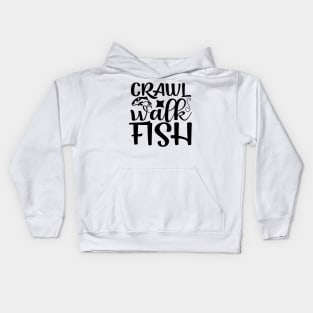 Wishing I Was Fishing - Less Talk More Fishing - Gift For Fishing Lovers, Fisherman - Black And White Simple Font Kids Hoodie